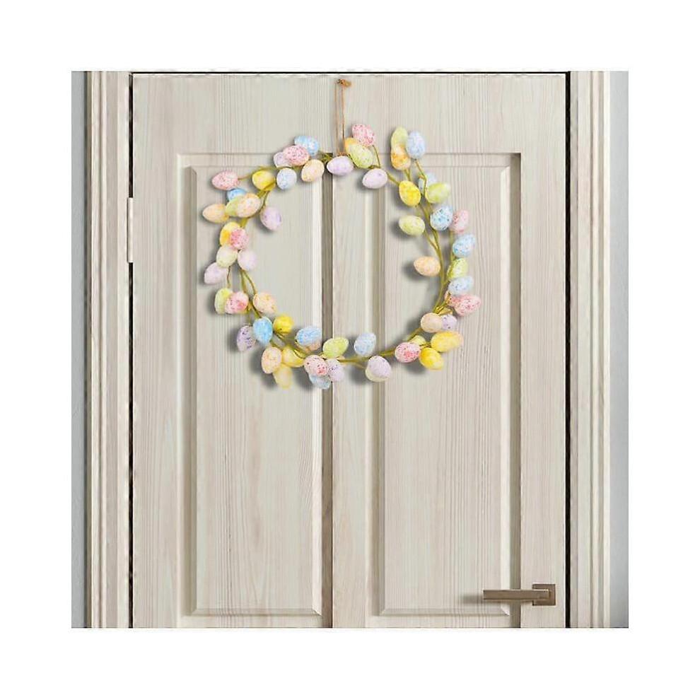 Easter Wreath Front Door 36cm Round Artificial Easter Garland Easter Egg Wreath Creative Spring Wreath Garland Easter Decoration for Front Door Bedroo