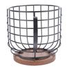 Coffee Capsule Storage Basket Cup Shape Black Iron and Pine Coffee Pod Holder for Coffee Bar