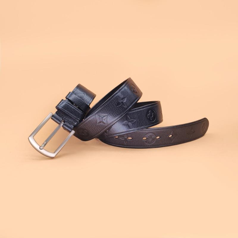 Alloy Buckle Men's Embossed Belt Casual Business Pin Buckle Belt