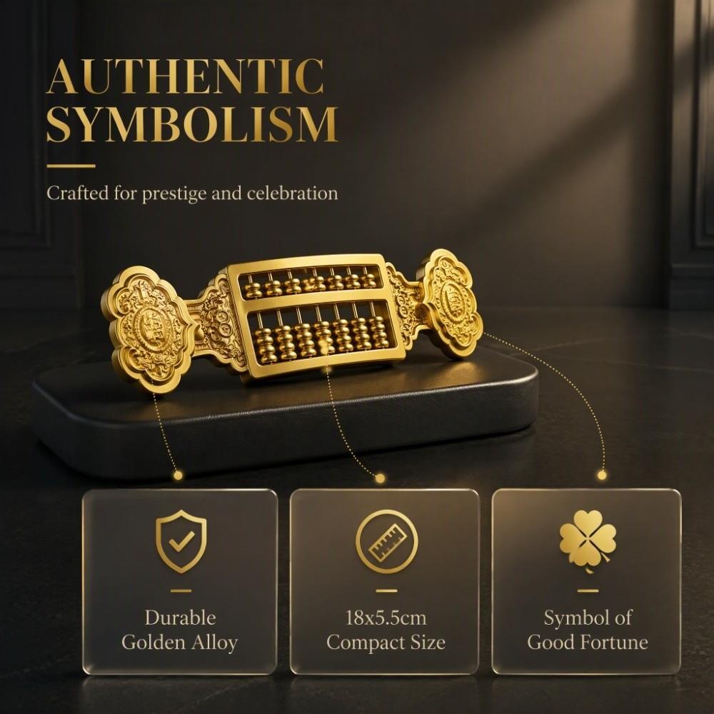 Zinc Zinc Alloy Ruyi Abacus Ornament 18cm Feng Shui Prosperity Abacus Decor Chinese Business Gift Office