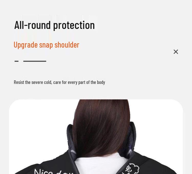 Winter Fleece Lined Windshield Cape: Thickened Windproof Cover for Neck, Shoulder Protection, Warmth & Cold Retention