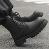 big size men casual original leather boots black stylish autumn winter shoes cowboy platform boot cool high motorcycle botas man