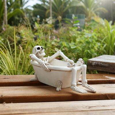 Realistic Skeleton Bathtubs Decorstion Resin Crafted Halloweens Garden Statue