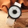 New concept personalized inverted hand watch women's Korean version simple black and white couple men's watch quartz