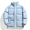 Winter Trend Two Open Fashion Casual Warm Stand-up Collar Cotton-padded Clothes Men Solid Color Bread Clothes Couple Cotton-padded Jacket