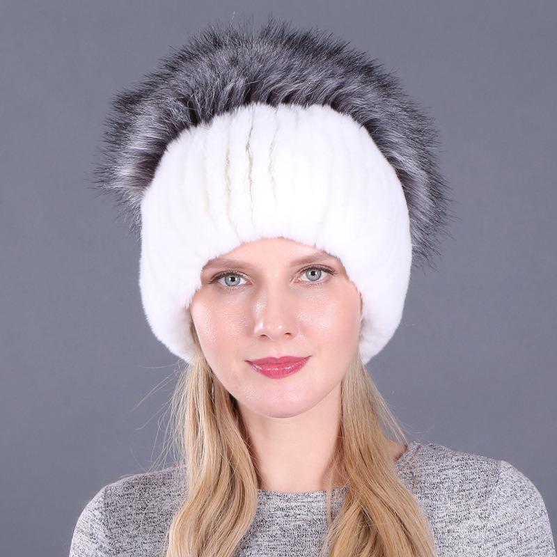 Rabbit hair hat female winter fashion Rex rabbit hair winter warm imitation fox hair hat ear protector thickened adult