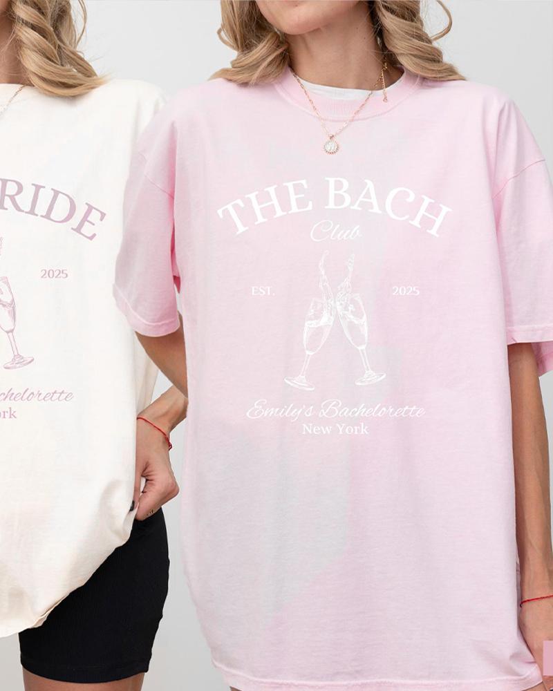 The Bach Club Bachelorette Shirts Bach Shirt Social Club Bach Club 1717 Comfort Shirts Cotton Y2K Top Daily Trendy Streetwear S