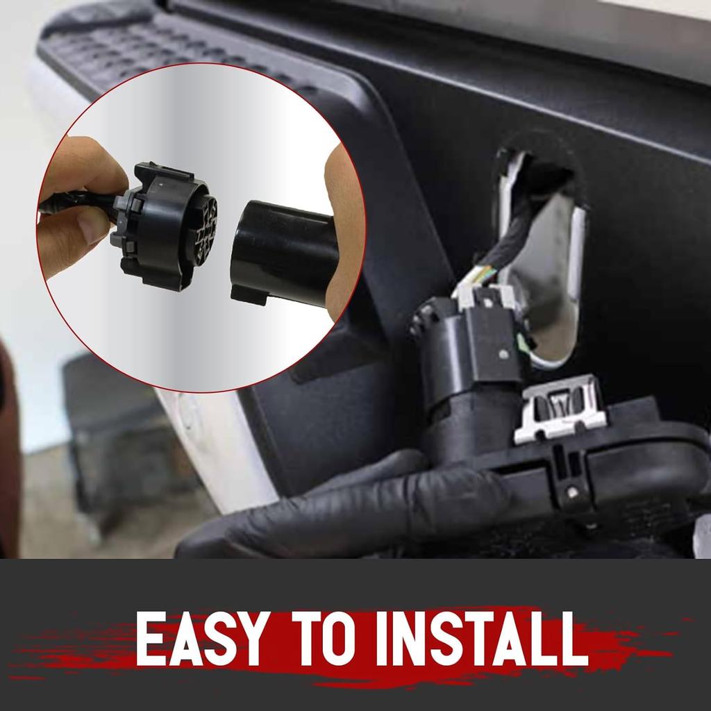 Rear Bumper Trailer Tow Hitch Wiring Connector Adapter Plug 7 Blades 4 Pin W/Bracket Fits For Ford Ram Chevrolet