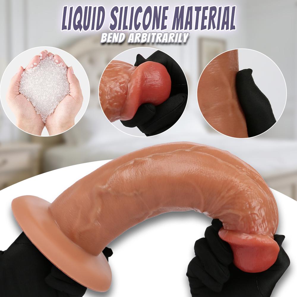 Soft Realistic Penis Dildo Anal Plug for Adult Masturbation Sex Toy with Suction Cup