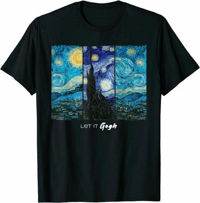 Starry Night By Vincent Van Gogh Let It Gogh Famous Painting Art Lover Unisex T-Shirt