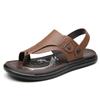 Fashion New Leather Flip-flops for Men Vintage Summer Wear Men Muller Slippers Fashion Casual Beach Sandals Dual-Purpose Male Half Drag