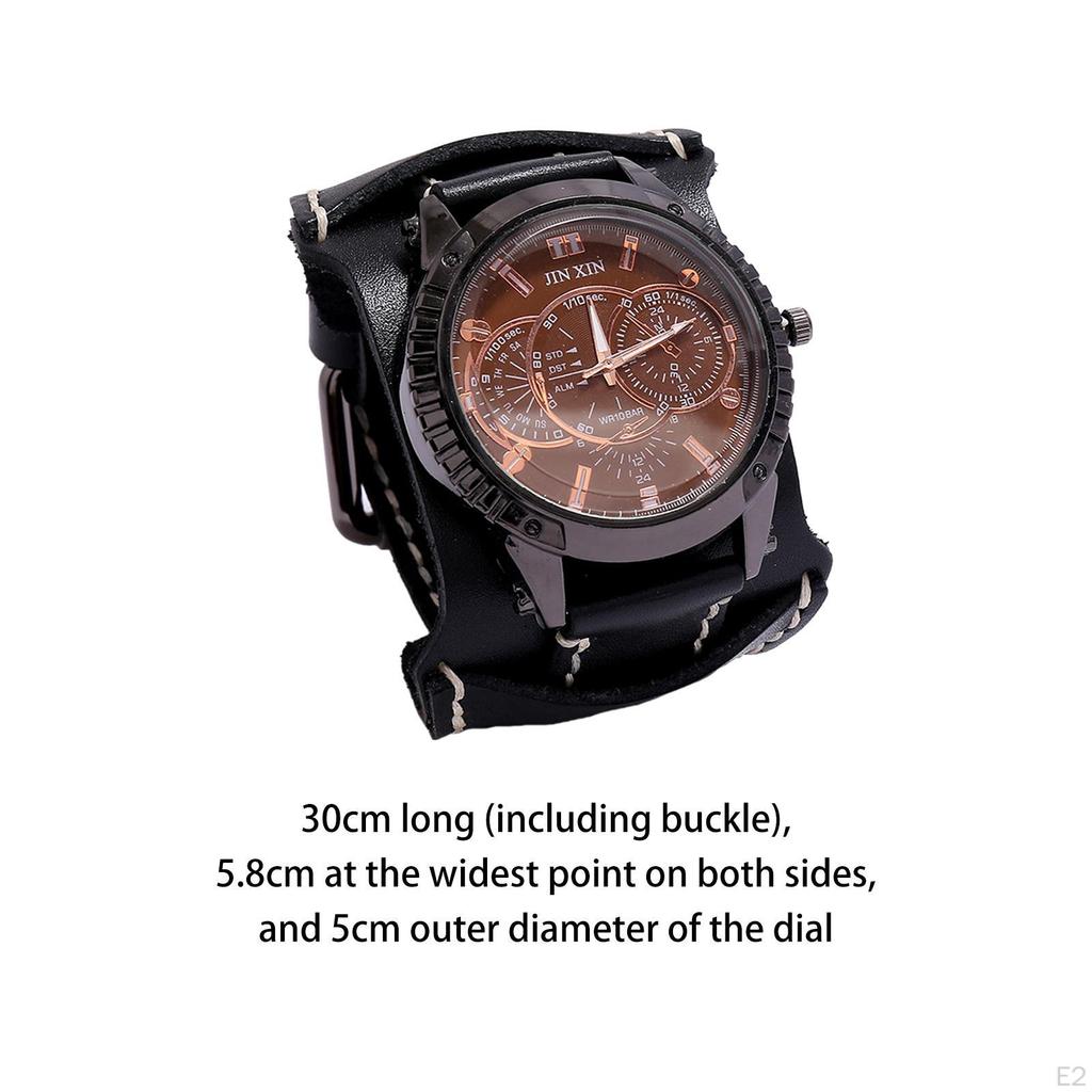 Herren Armbanduhr Manschette Vielseitig Breites Armband Männliche Armbanduhr Lederarmband für Freund
