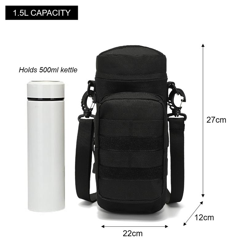 Motorcycle Bottle Holder Motor Insulated Kettle Bag Quick Release Water Cup Holder With MOLLE System On Motorbike Bag