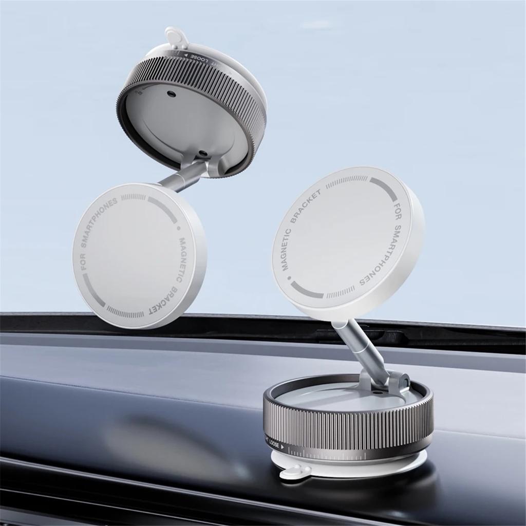 Vacuum Suction Magnetic Phone Holder with 360 Degree Rotation,Handsfree Magnetic Foldable Phone Mount for Car/Smooth Surface