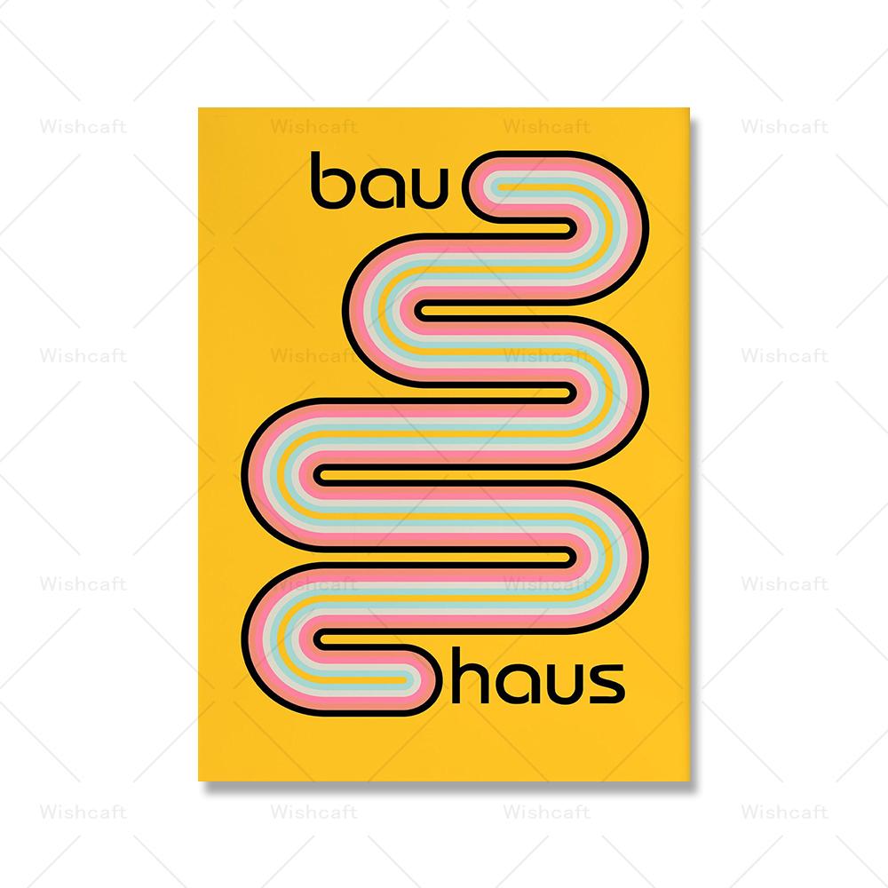Mid Century Bauhaus Exhibition Posters and Print Geometric Shapes Canvas Painting Modern Abstract Wall Art Pictures Home Decor