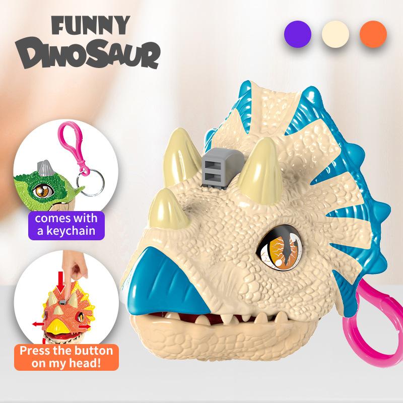 

Dinosaur Keychain Creative Funny Clip Finger Tyrannosaurus Rex Cartoon Key Pendant Small Gift