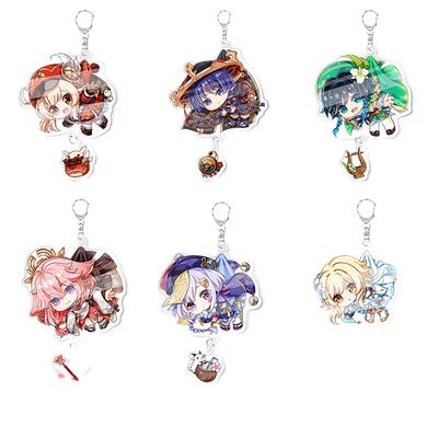 Anime Game Key Chain Genshin Impact Arlecchino Navia Pendant Women Men Bag Car Keychain Accessories Cell Phone Acrylic Key Rings