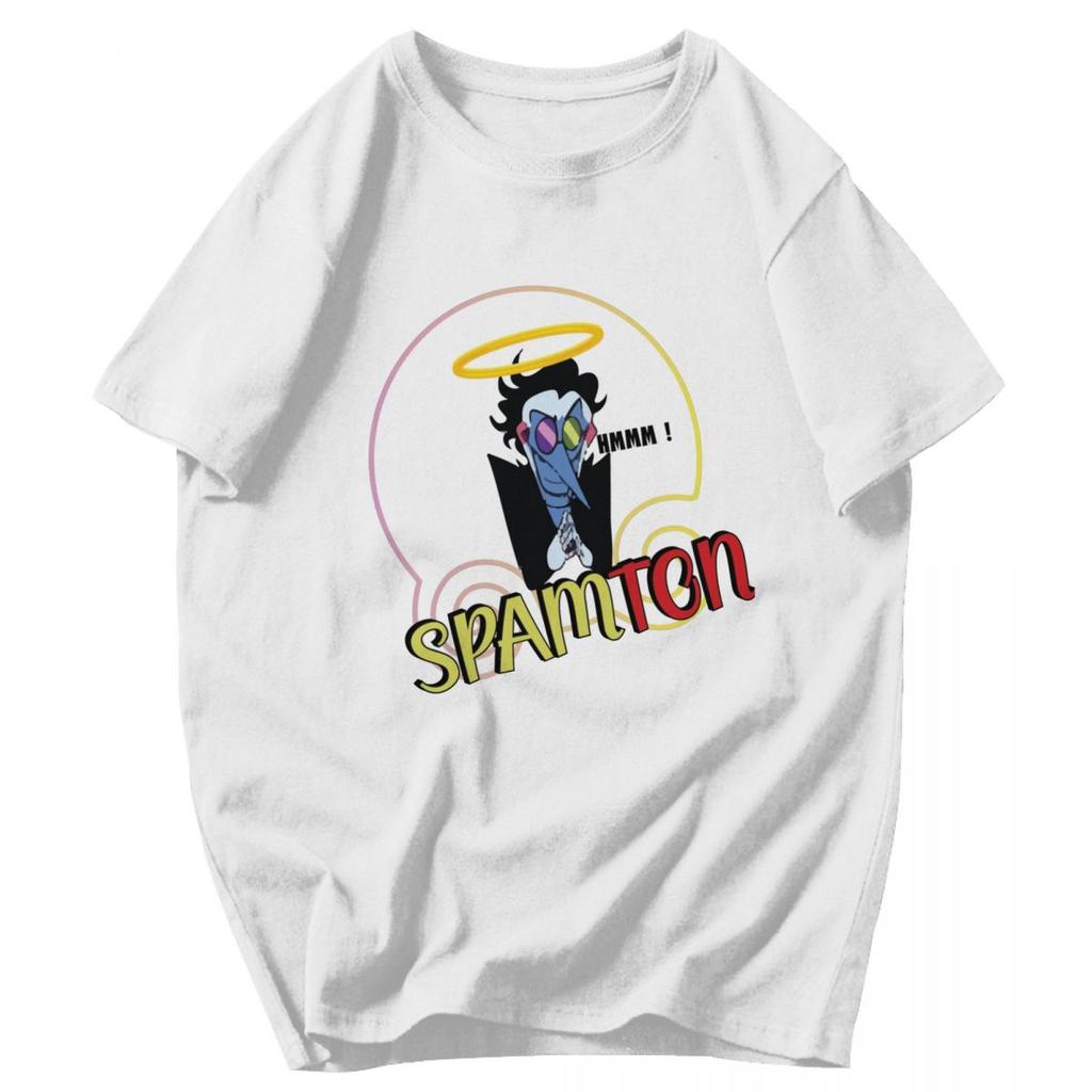 Herren T-Shirt Deltarune Spamton Sommer Y2K Grafik Personalisiert Unisex Kleidung T-Shirts