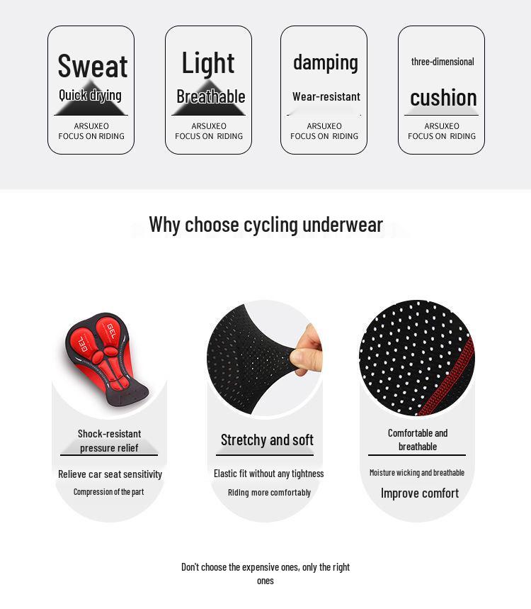 Men's Shock-Absorbing Silicone Cycling Shorts - Plus Size, Four-Season Wear