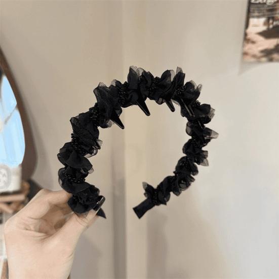 Faux Pearl Headband Retro Style Twist Ribbon Women Hair Hoop