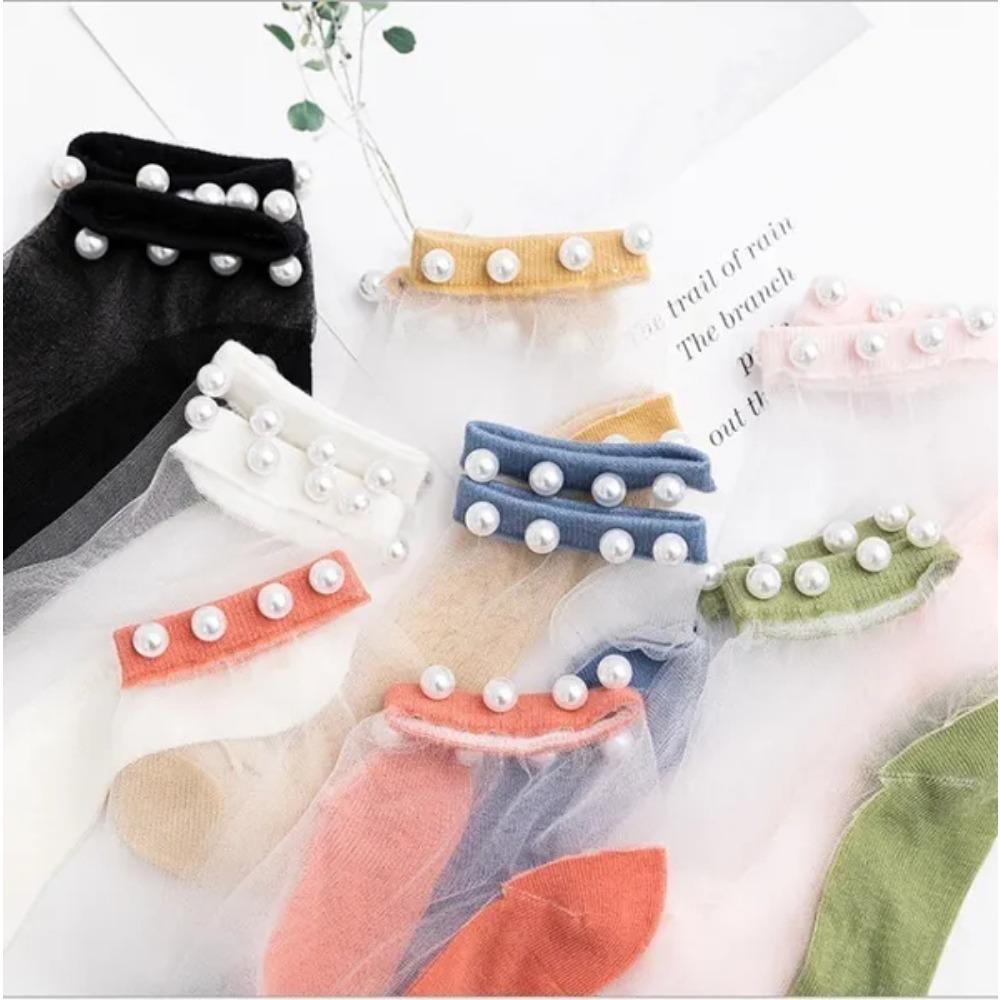 Neue Frühjahrs- und Sommerstrümpfe aus Perlenkarte, einzeln verpackt, japanische Damensocken, rutschfeste Socken