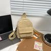 Corduroy Mini Backpack Multiple Pockets School Bag Classic Solid Color Shoulder Bag S/M/L Soft Unisex Female Commuter Travel Bag