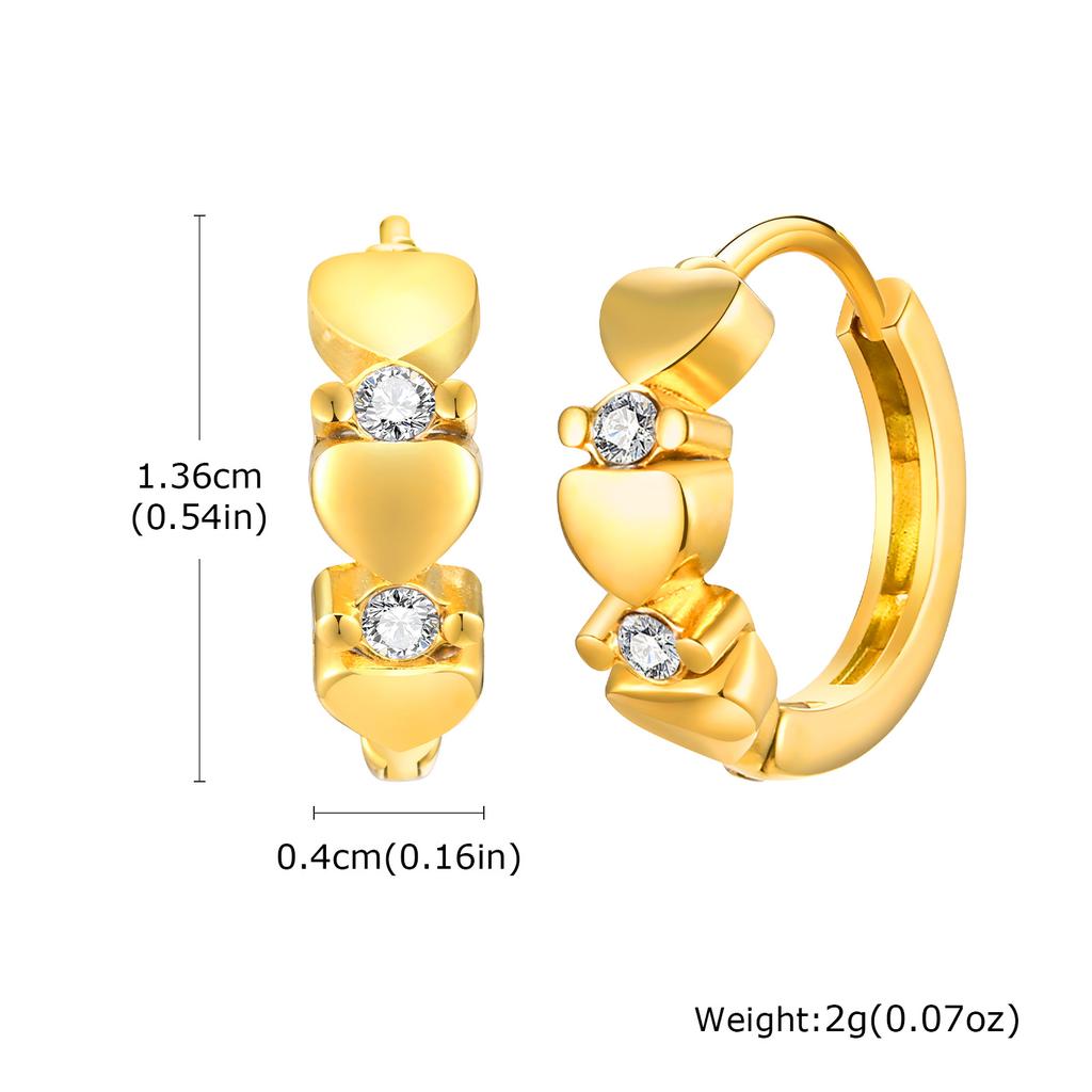 18K Gold Plated Stainless Steel Cubic Zirconia Huggie Hoop Earrings, Hypoallergenic Small Earrings for Women Stylish Jewelry