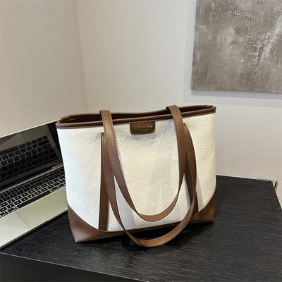 Autumn Large-capacity Tote Bag Fashionable Simple Texture Women's Commuting Shoulder Bag Popular Aesthetic Temperament Big Bag