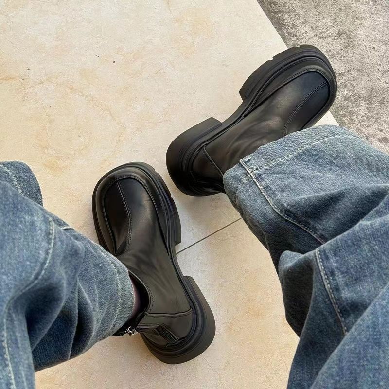 Fashion Leather Waterproof Female Short Shoes Autumn Winter Chunky Booties Black Footwear on Promotion Y2k New Rock Women's Ankle Boots