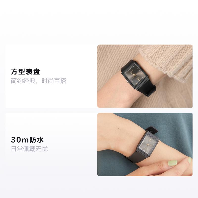 Casio YOUTH series-square three-hand fashion trend business casual versatile simple classic pointer quartz movement resin strap Japanese and MQ-38-1A