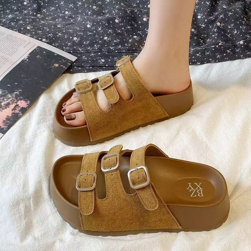 Drag open toe original cool summer non-slip slippers autumn new beach beach one word thick bottom retro