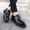 Men Fashion Derby Shoes PU Black Thick Soled Durable Leather Men Lace Up Business High Quality Formal Shoes Size 38-44
