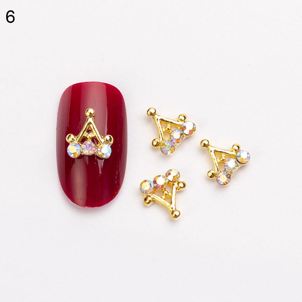Buy Shiny Nail Art Charm Rhinestone Nail Art Jewelry Gold Silver Moon