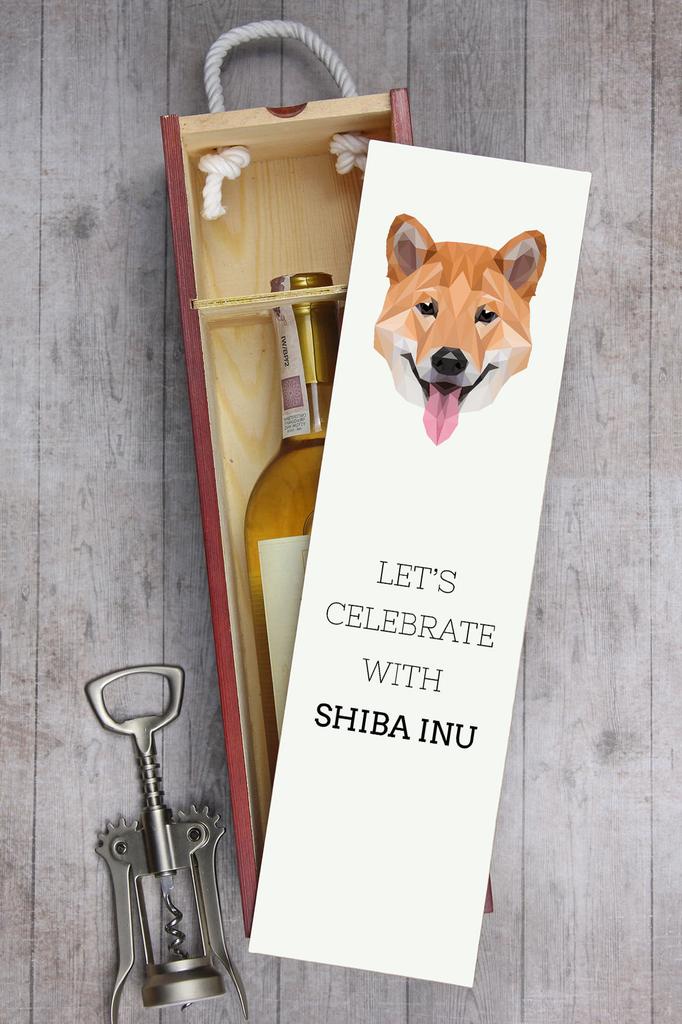 Shiba Inu - Geometryczne Pudełko Ze Zdjęciem I Napisem Na Wino Marki Art-Dog