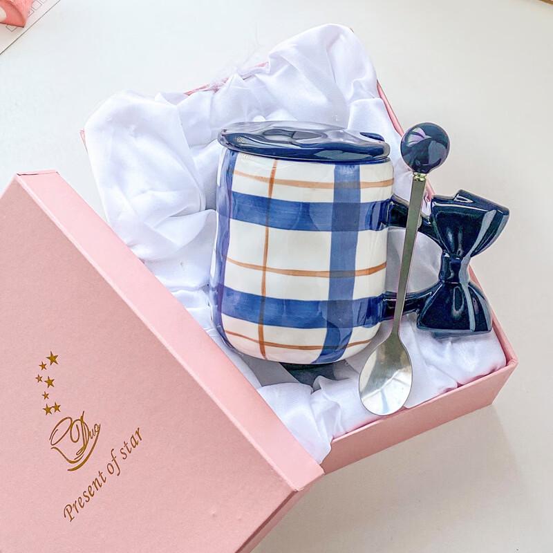 Shangqi Keramik Paar Kaffeetasse mit Deckel und Löffel