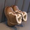 New Winter Girls Thick Bottom Boots Fashion Plush Versatile Children's Causal Cotton Boots Patchwork Round-toe Kids Ankle Boots