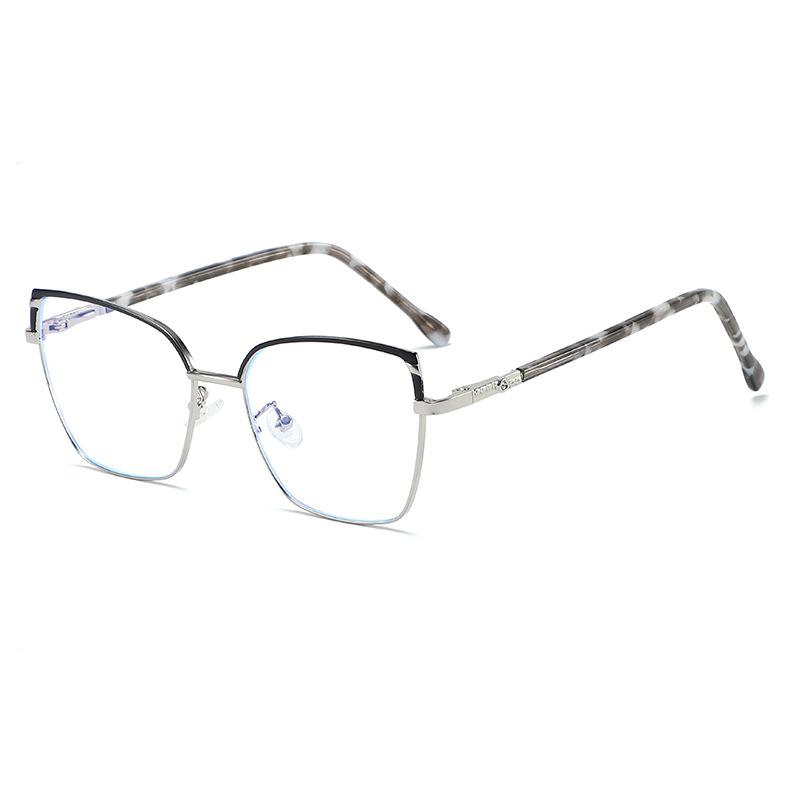 New men's and women's versatile glasses Metal glasses frame Internet celebrity plain face trimming decorative flat glasses Myopia glasses