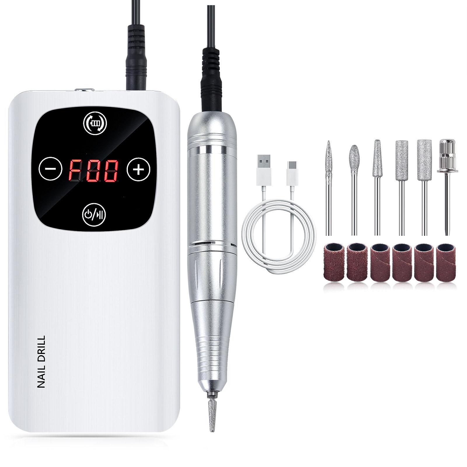 

2 в 1 набор электрических дрелей для ногтей электрическая пилочка для ногтей лампа для ногтей 45000 об/мин дрель для ногтей с насадками и ЖК-экраном