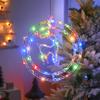 Christmas Decoration 3D Pentagram  Moon  Elk Snowflakes Hanging Lights for Christmas Windows Holidays