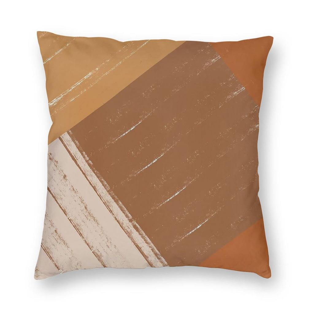 Warm Color Stripes Contemporary Square Pillowcase Polyester Linen Velvet Creative Zip Decor Sofa Seater Cushion Cover Wholesale