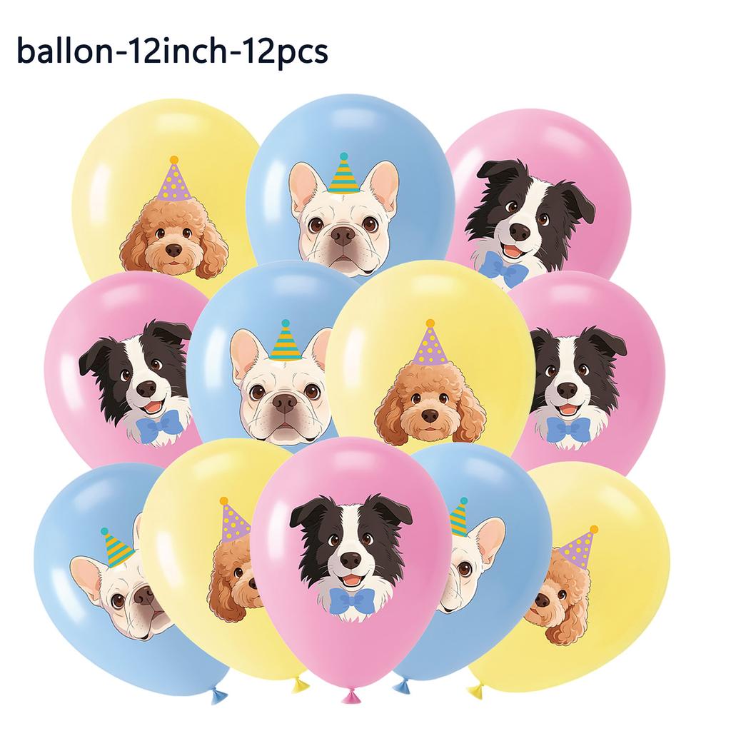 Cartoon Puppy Dog Birthday Party Decorations Supplie Celebration Party Disposable Banner Tablecloth Cup Plate Baby Shower Set