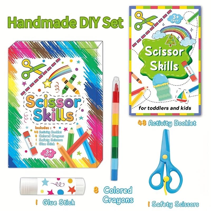 

Scissor Skills Activity Book Fun Cutting & Creative Activities For Toddlers Child-Safe Scissors Diy Craft Kit Present For Kids