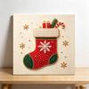 Framed Pearl Bead Art Set with Christmas Stocking Pattern DIY Sparkling Canvas Painting Relaxing Hobby Gift for Meditation Room Decoration
