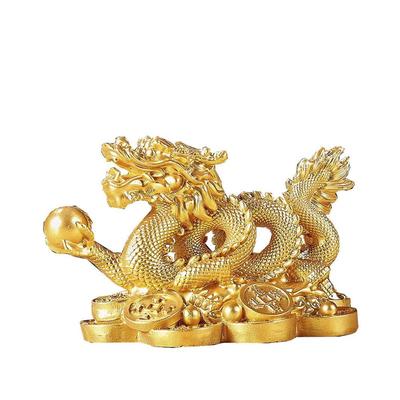 Dragon Golden Dragon for Good Dragon Money Five Gold Feng Shui Bead Playing Resin Feng Shui Increase Financial Prosperous Good Rising Feng Shui Zodiac