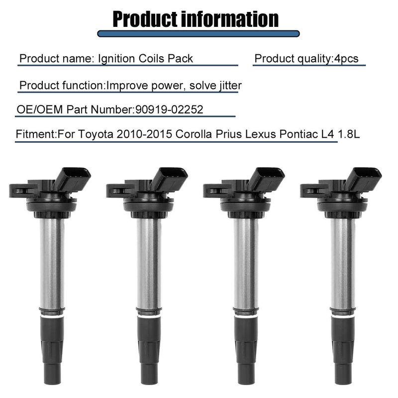 RIGHTPARTS 90919-02252 90919-02258 Car Ignition Coils For Toyota Corolla Prius Lexus Scion Pontiac L4 1.8L 9091902252 UF596