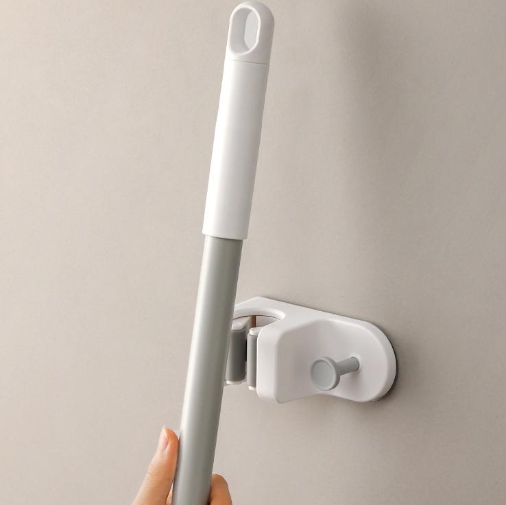 1Pcs Mop Clip Bathroom Wall Mounted No Drill Broom Holder Mop Storage Rack Organizer Hook For Home Toilet Cleaning Tools