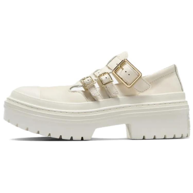 Converse  Chuck Taylor All Star Lugged Heel Mary Jane Platform Low Egret Gold Women Sneakers Cream A10617C