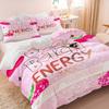 2/3Pcs Pink Cherry Print Duvet Cover Set(1 Duvet Cover & 1/2 Pillowcase) Soft BAD Aesthetic Bedding Set for Bedroom Decor