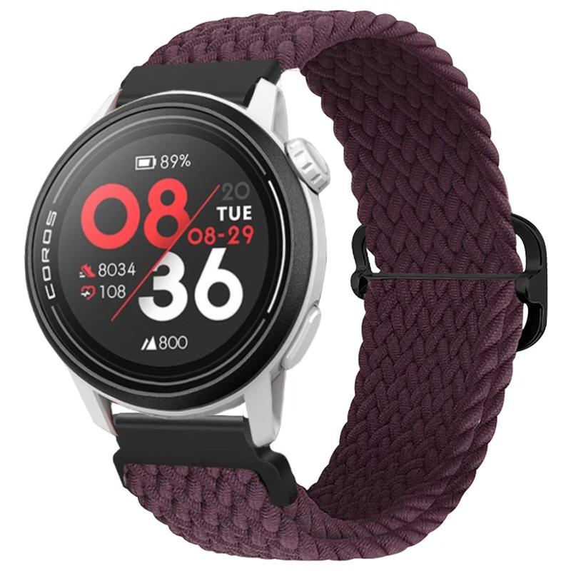 Нейлоновый плетеный ремешок 20/22 мм для COROS APEX 4/PACE Pro/4 3 2 Регулируемый браслет для CMF Watch 3/2/1 Pro Suunto Race 2/S/Run for COROS PACE Pro вишня