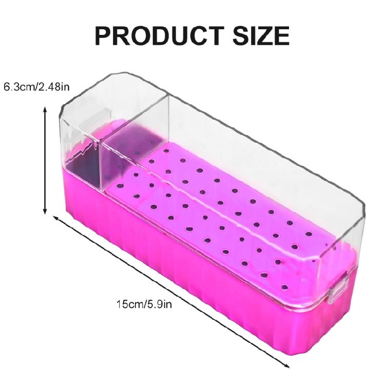 Visible Drill Bit Storage Box 40Slot Transparent Case Ergonmic Design For Home&Salon Manicurists Thickened AntiTip Base